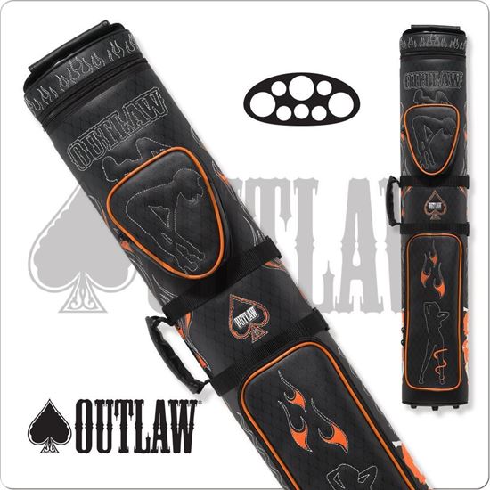 Picture of OUTLAW OLB35D STITCH FLAMES 3X5 HARD CUE CASE