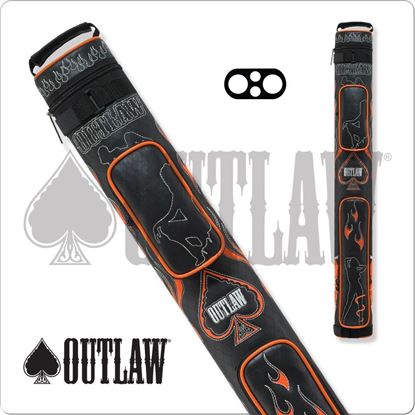 Picture of OUTLAW OLB22D 2X2 STITCH FLAMES HARD CUE CASE