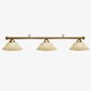 Picture of HJ Scott Aged Brass Bar 3-Shade Glass Light