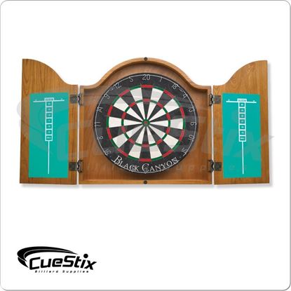 Picture of Cuestix Arched Oak Dartboard Cabinet