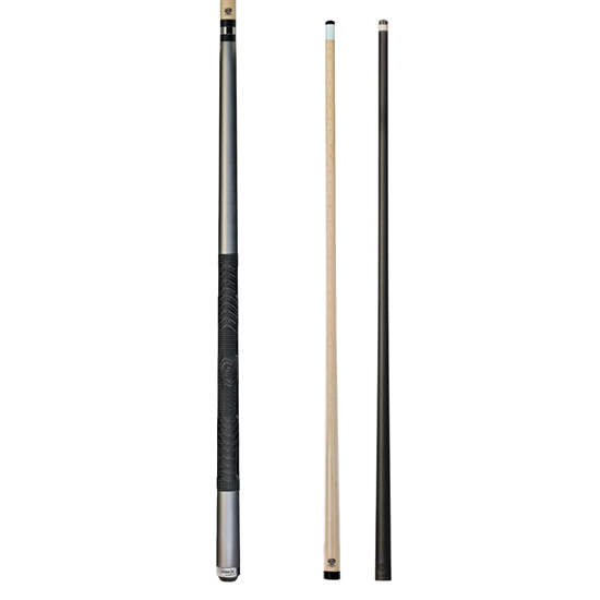 Picture of Pure X Matte Silver Cue with MZ Grip 2 Shaft Bundle - Turbo Lock / 12.5mm