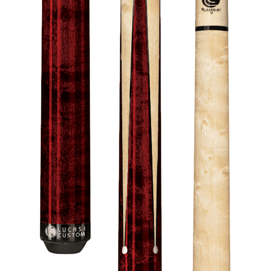 Picture of Lucasi Custom Red Maple Sneaky Pete Wrapless Cue - Uni-Loc / 12.75mm