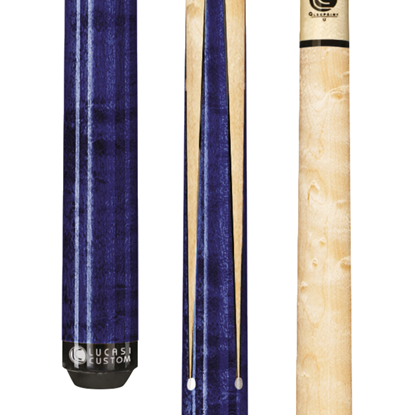 Picture of Lucasi Custom Blue Maple Sneaky Pete Wrapless Cue - Uni-Loc / 12.75mm