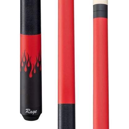 Picture of Rage Orange Flames Cue with Black Linen Wrap