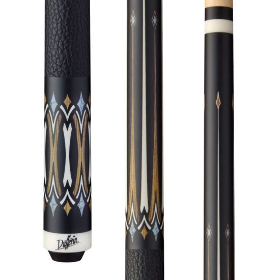 Picture of Dufferin Midnight Bocote Cross Cue with Embossed Leather Wrap - Quick Release
