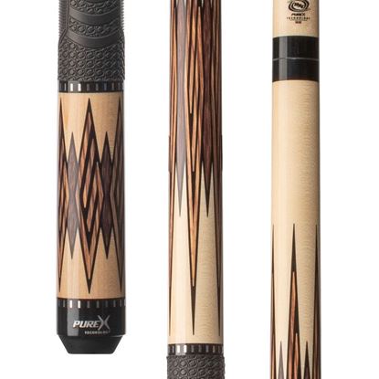 Picture of Pure X Natural Maple & Bocote Cue with MZ Grip - 5/16 x 18 / 11.75mm