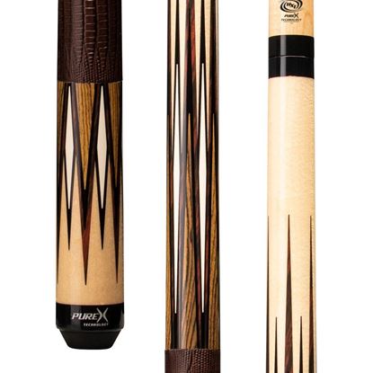 Picture of Pure X Natural Birdseye & Cocobolo with Brown Embossed Leather Wrap - 5/16 x 18 / 12.75mm