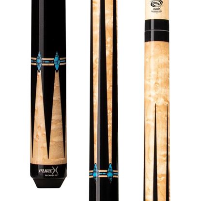 Picture of Pure X Natural Birdseye & Black with Blue Recon Wrapless Cue - 5/16 x 18 / 12.75mm