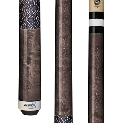 Picture of Pure X Grey Stained Birdseye Cue with Black/White Linen Wrap - 5/16 x 18 / 12.75mm