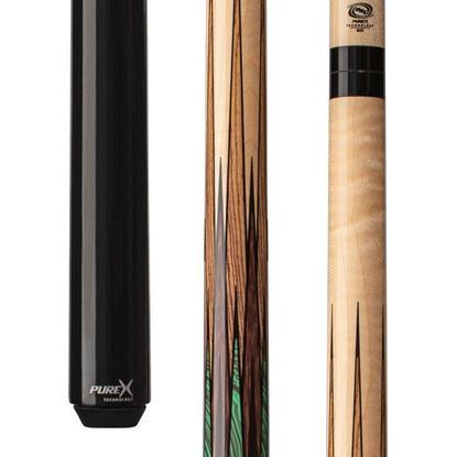 Picture of Pure X Curly Maple Sneaky Pete with Bocote Wrapless Cue - 5/16 x 18 / 12.75mm