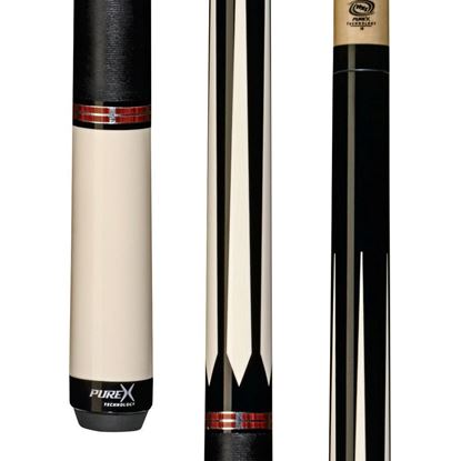 Picture of Pure X Black/White & Cocobolo Cue with Black Linen Wrap - Turbo Lock / 11.75mm