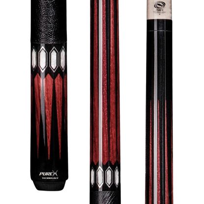 Picture of Pure X Black & Cocobolo Cue with Embossed Leather Wrap - 5/16 x 18 / 12.75mm