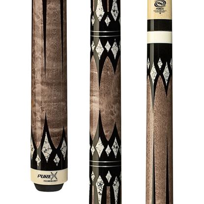 Picture of Pure X Antique Stain & Black/White Points Wrapless Cue