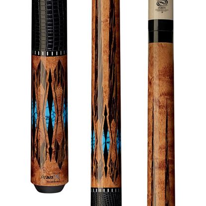 Picture of Pure X Antique Birdseye/Black Palm with Blue Recon with Embossed Leather Wrap - 5/16 x 18 / 12.75mm
