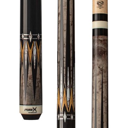 Picture of Pure X Grey Stain Birdseye Maple & Bocote Wrapless Cue - 5/16 x 18 / 13.75mm