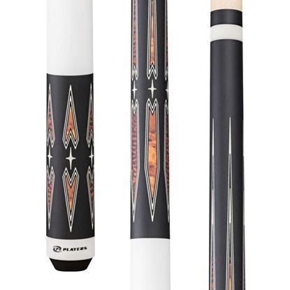 Picture of Players Matte Black & White Wrapless Cue