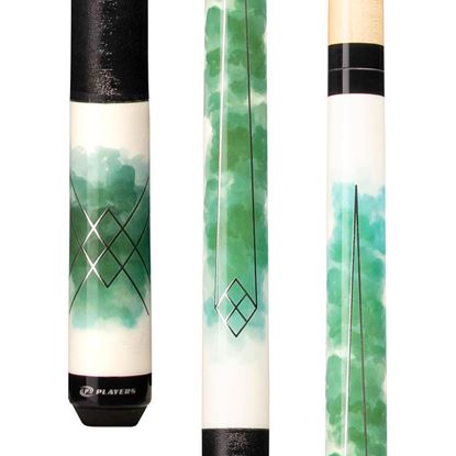 Picture of Players Green Watercolor Cue with Black Linen Wrap
