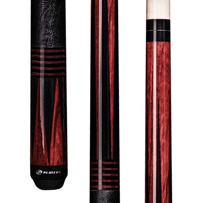 Picture of Players Cocobolo Stain Zebrawood Cue with Leatherette Wrap