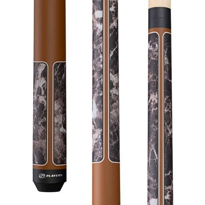 Picture of Players Brown Marble with Matte Brown Wrapless Cue