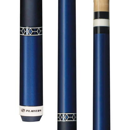 Picture of Players Brilliant Blue Gloss Wrapless Cue - 5/16 x 18