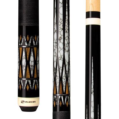 Picture of Players Black with White Recon Cue with Black Linen Wrap