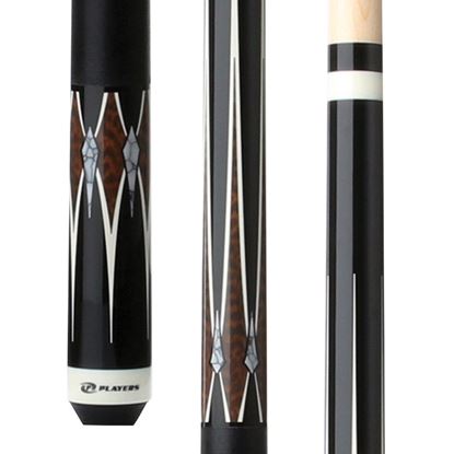 Picture of Players Black & Snakewood Cue with Black Linen Wrap