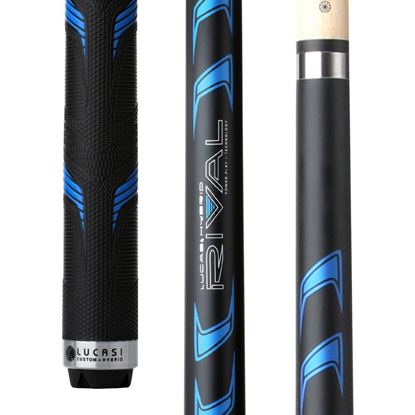 Picture of Lucasi Hybrid Rival Black & Metallic Blue Matte Finish Cue with Rival G5 Grip - Radial / 11.75mm