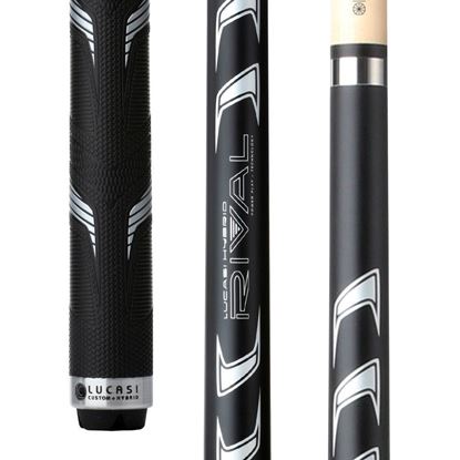Picture of Lucasi Hybrid Rival Black & Metallic Silver Matte Finish Cue with Rival G5 Grip - Radial / 11.75mm