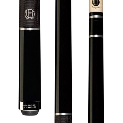 Picture of Lucasi Hybrid Midnight Black & Silver Rings Cue with Classic G5 Grip - Uni-Loc / 12.75mm