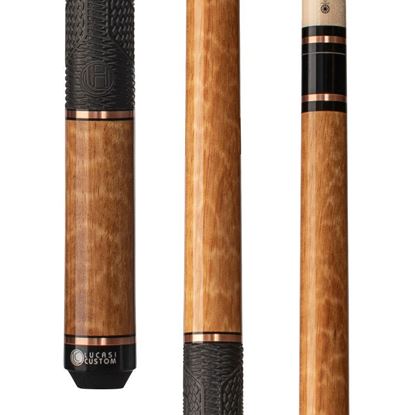 Picture of Lucasi Hybrid Apitong & Rose Gold Rings Cue with Fusion G5 Grip - Uni-Loc / 12.75mm
