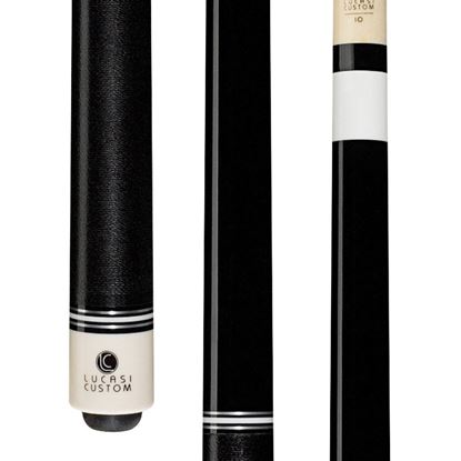 Picture of Lucasi Custom Midnight Black Cue with Black Linen Wrap - 3/8 x 10 / 12.75mm