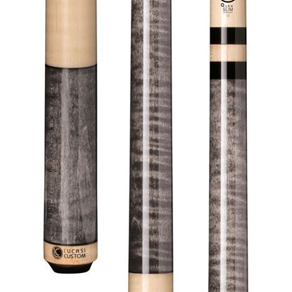 Picture of Lucasi Custom Grey Stained & Natural Birdseye Wrapless Cue - Uni-Loc / 11.75mm