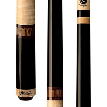 Picture of Lucasi Custom Exotic Bocote/Curly Maple Wrapless Cue - Uni-Loc / 12.75mm