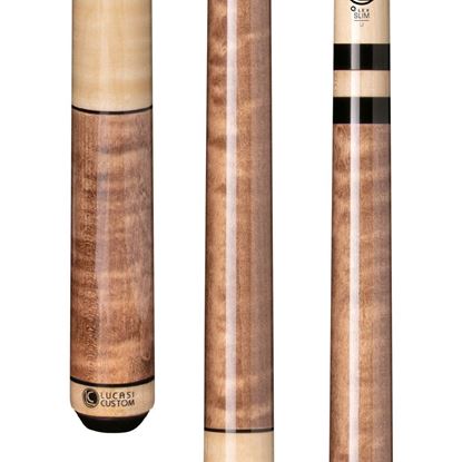 Picture of Lucasi Custom Antique Stained & Natural Birdseye Wrapless Cue - Uni-Loc / 11.75mm