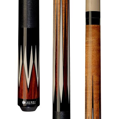Picture of Lucasi Custom Antique Birdseye & Cocobolo/Black Cue with Black Linen Wrap - Uni-Loc / 12.75mm