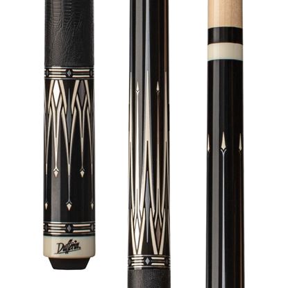 Picture of Dufferin Black & White Cue with Embossed Leather Wrap - 5/16 x 18