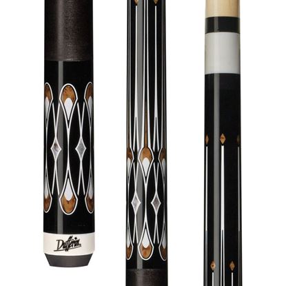Picture of Dufferin Black & Curly Maple Cue with Black Linen Wrap - 5/16 x 18